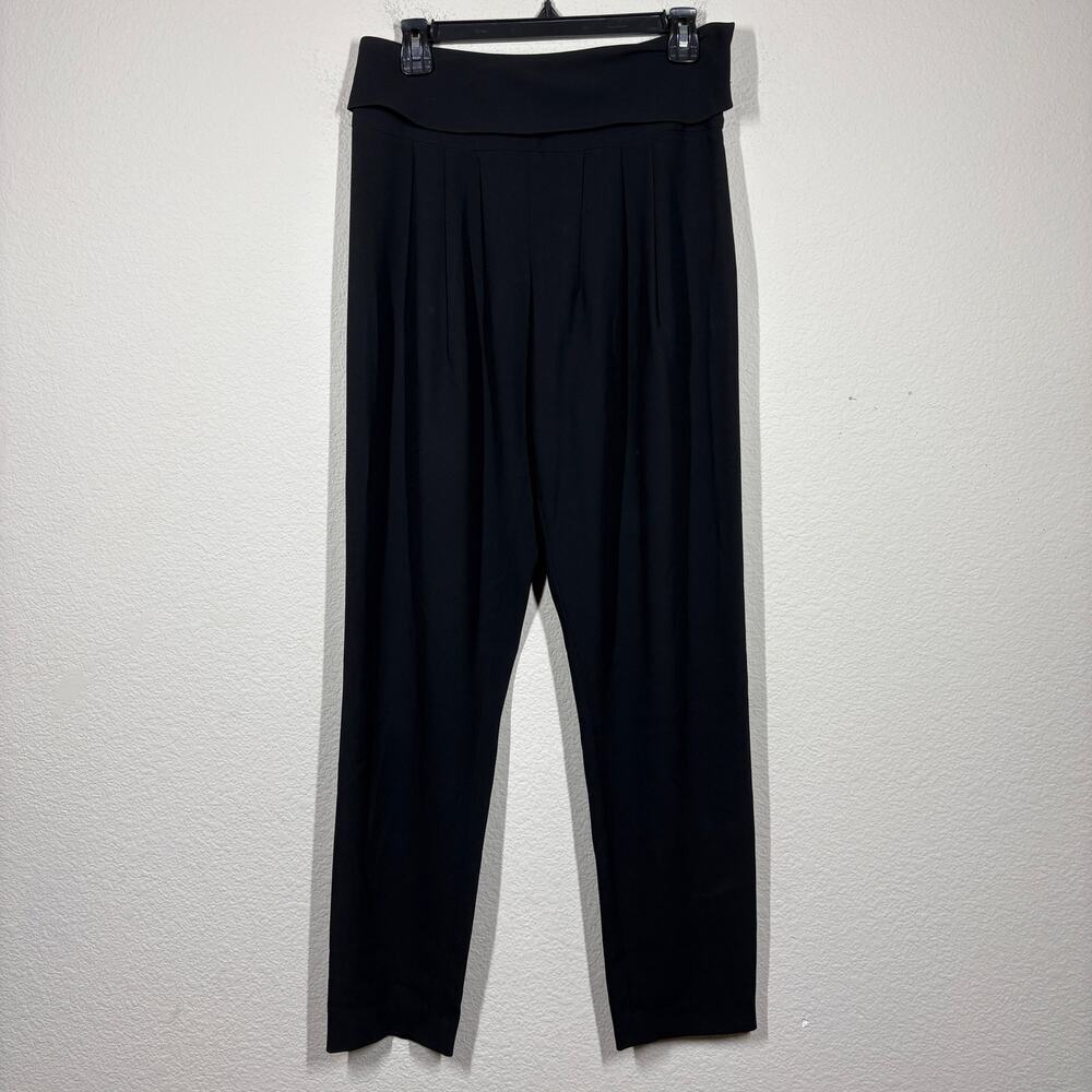 Wilfred Womens Size 4 Pleated Fold Over Paperbag Pants Black Side Zip Pull On